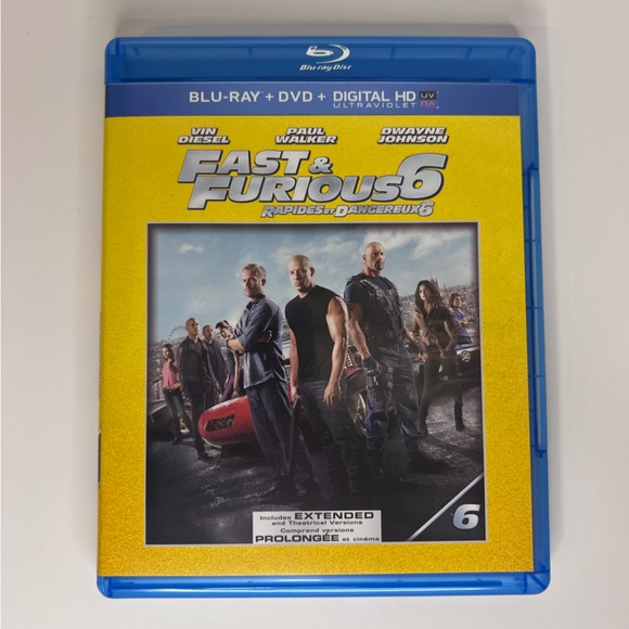 *3/$20* Fast & Furious 6 Blu-ray Bilingual With Slipcover Includes DVD & Blu-ray - Picture 2 of 6